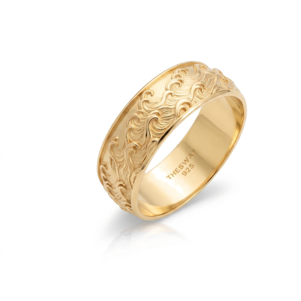 Rolling Wave Relief Band Ring
