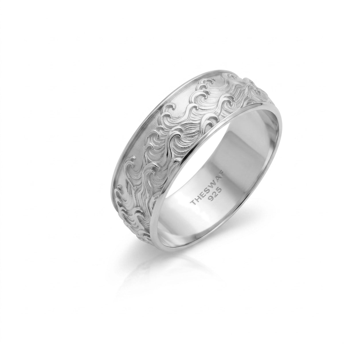 Rolling Wave Relief Band Ring