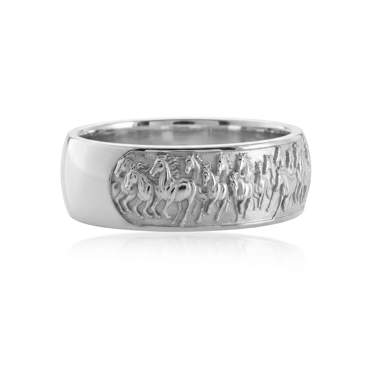Horse Procession Frieze Band Ring