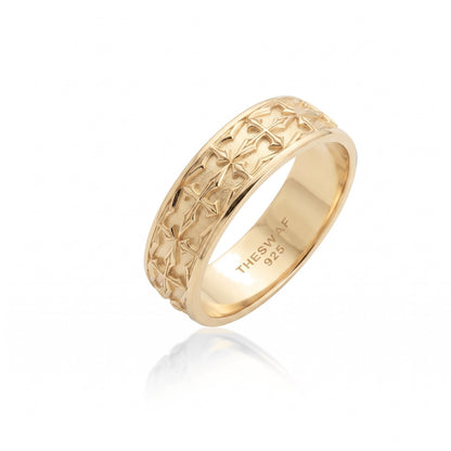 Gothic Cross Pattern Band Ring