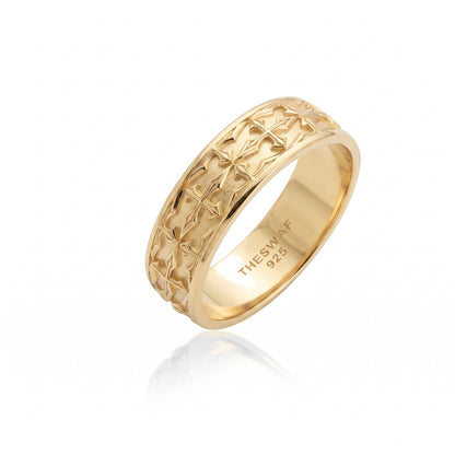Gothic Cross Pattern Band Ring