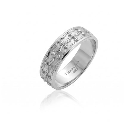 Gothic Cross Pattern Band Ring