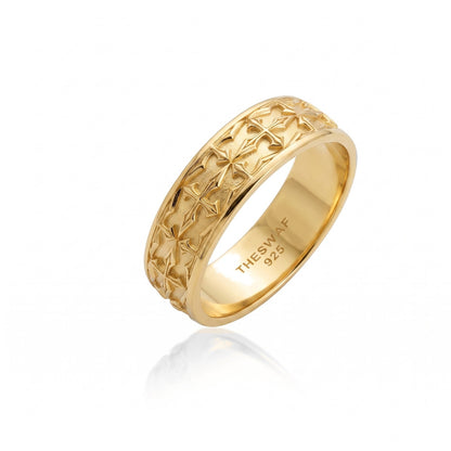Gothic Cross Pattern Band Ring
