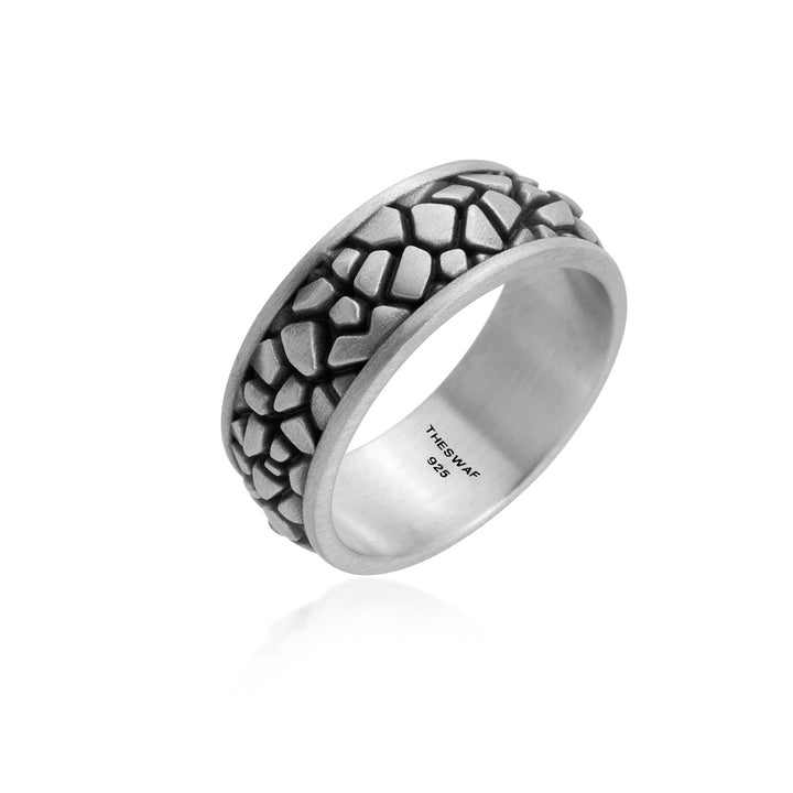 Irregular Stone Mosaic Band Ring