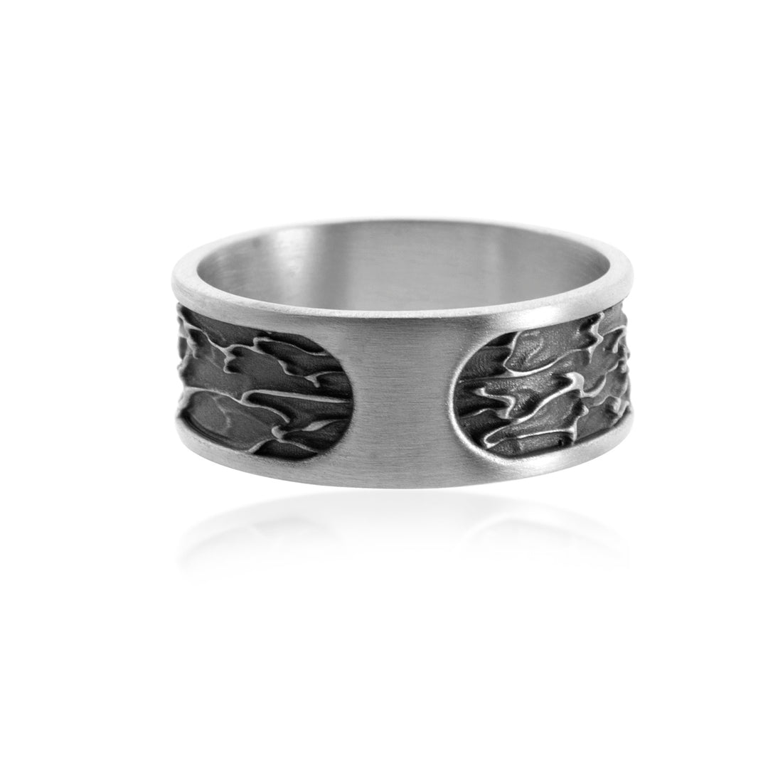 Molten Metal Texture Band Ring