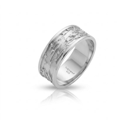 Molten Metal Texture Band Ring