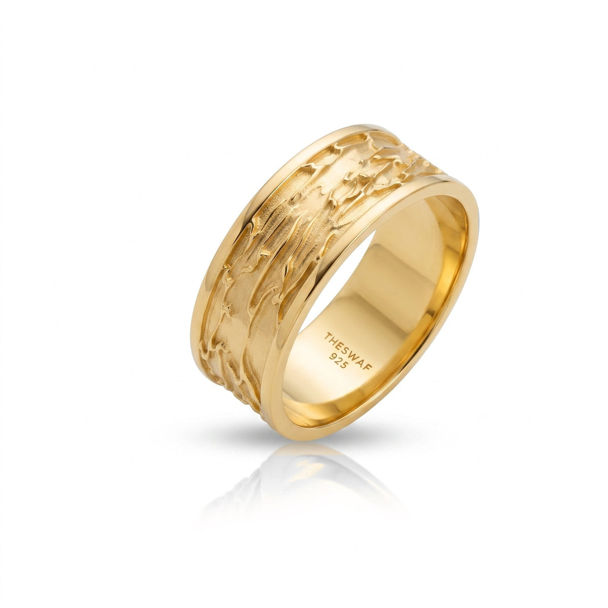 Molten Metal Texture Band Ring