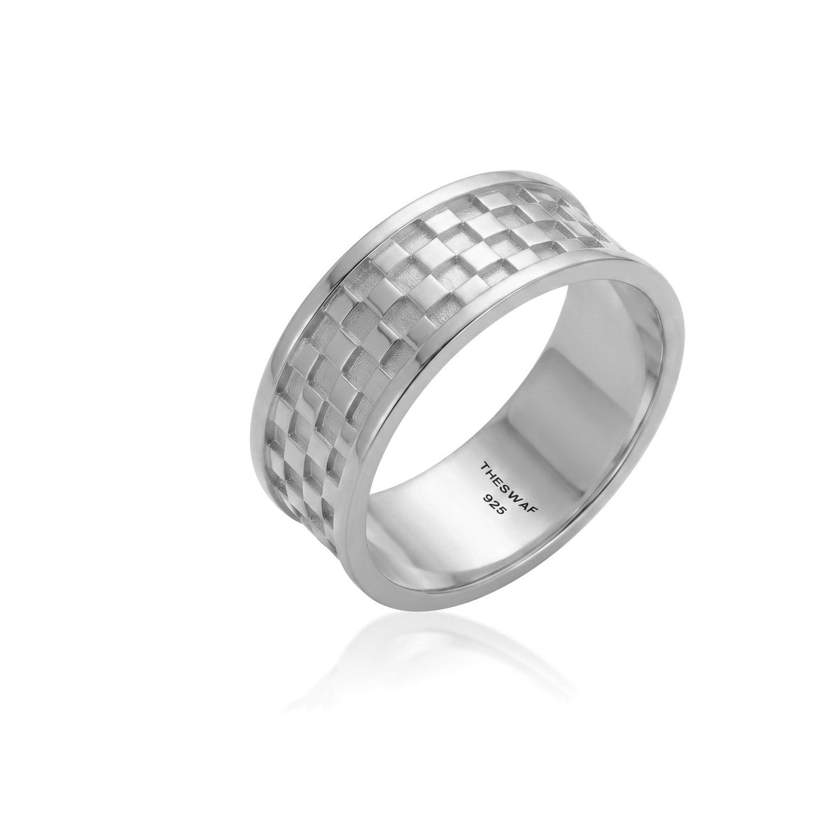Checkerboard Geometric Band Ring