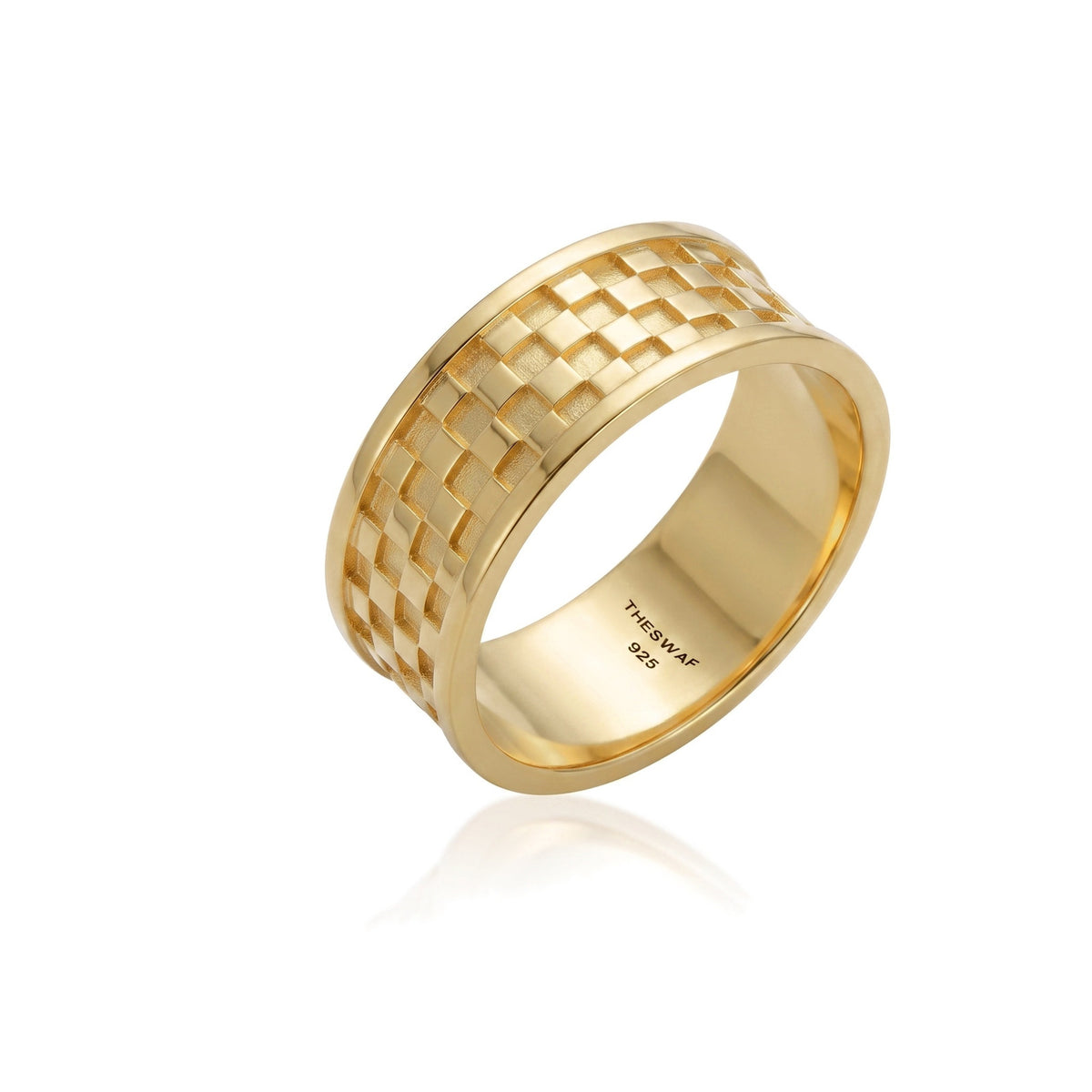 Checkerboard Geometric Band Ring