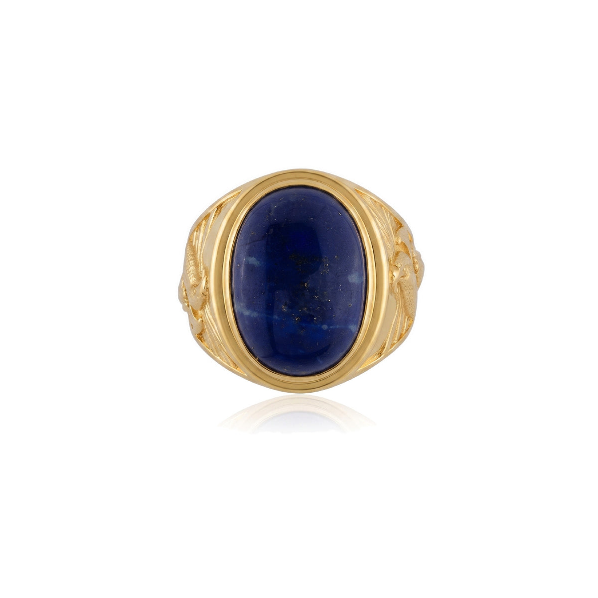 Eagle and Wolf Lapis Lazuli Ring
