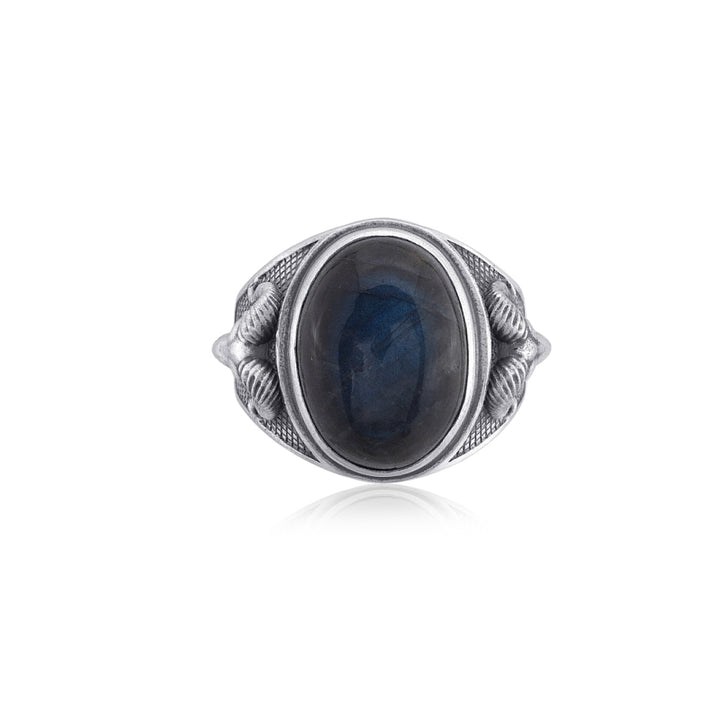 Aries Labradorite Gemstone Ring top view