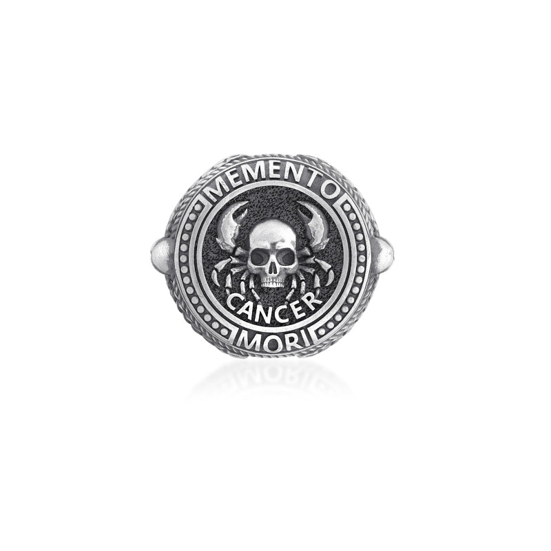 Cancer Zodiac Skull Ring