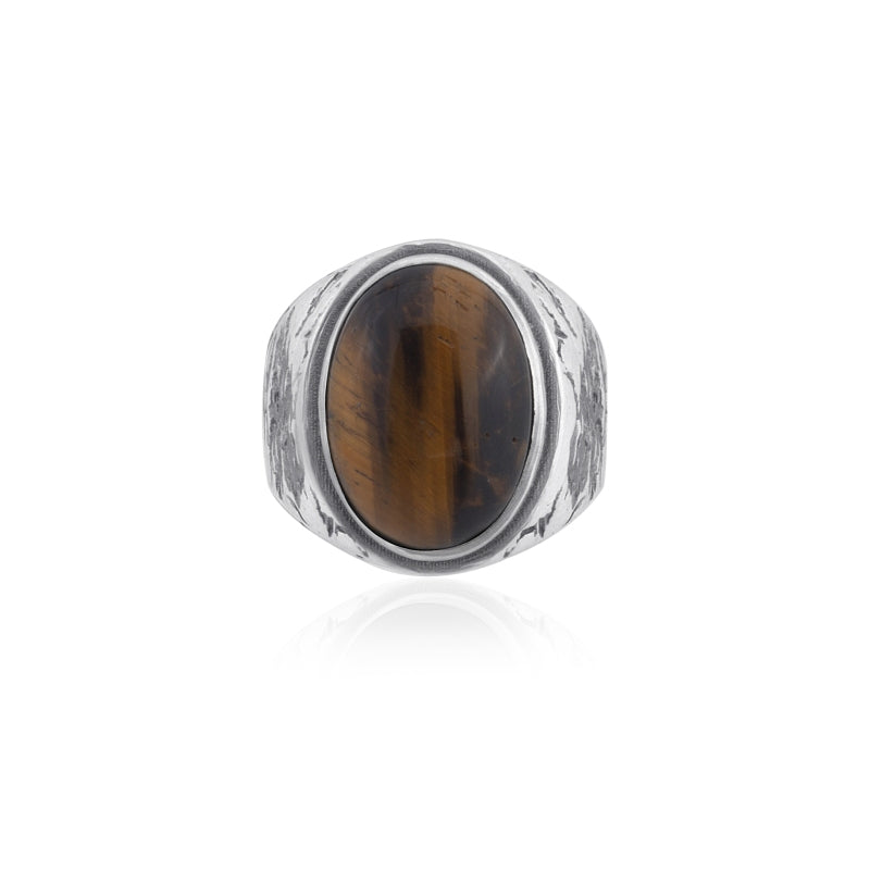 cracked tiger eye ring top view
