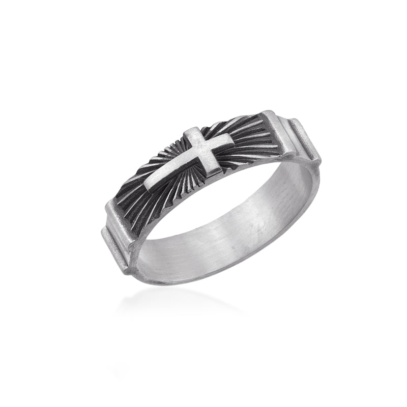 cross Ornament  band ring side view