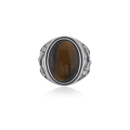 eagle tiger eye ring top view