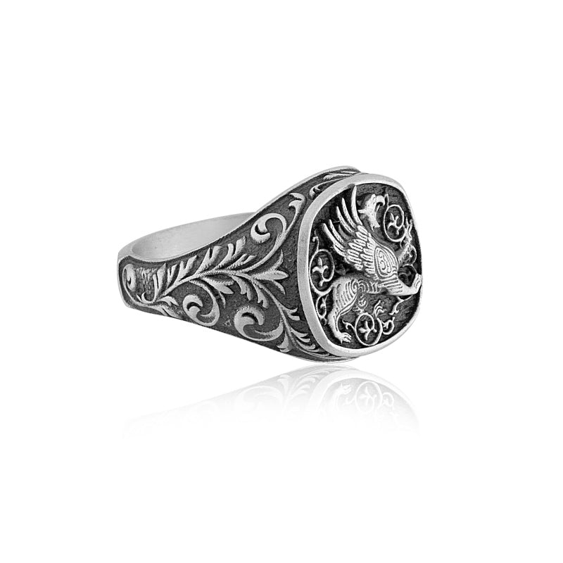Griffin Signet Ring side view