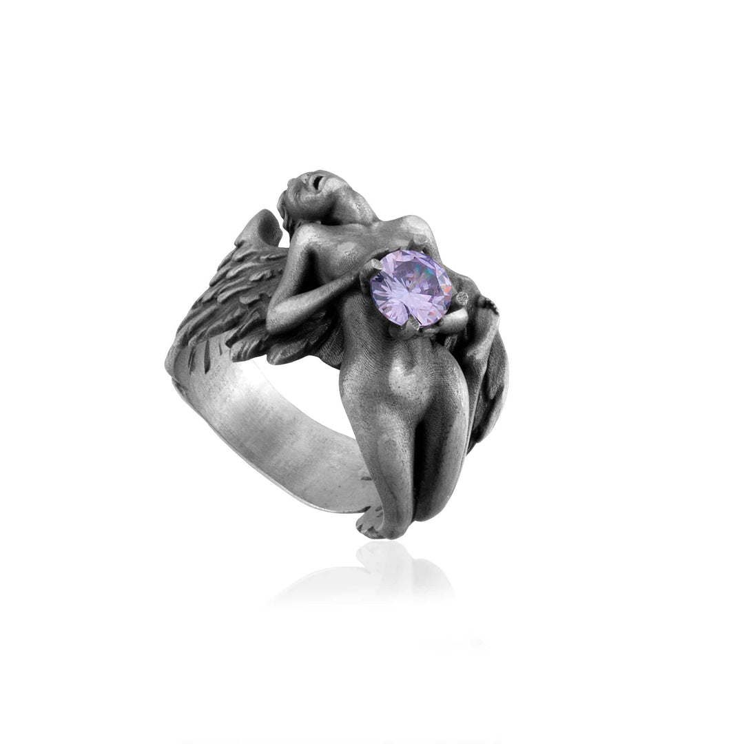 Fallen Angel Purple Stone Ring