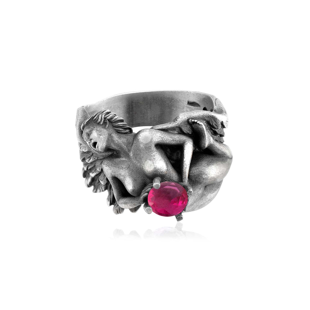 Fallen Angel Pink Stone Ring