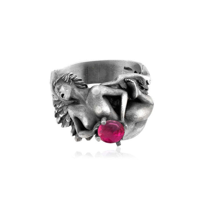 Fallen Angel Pink Stone Ring