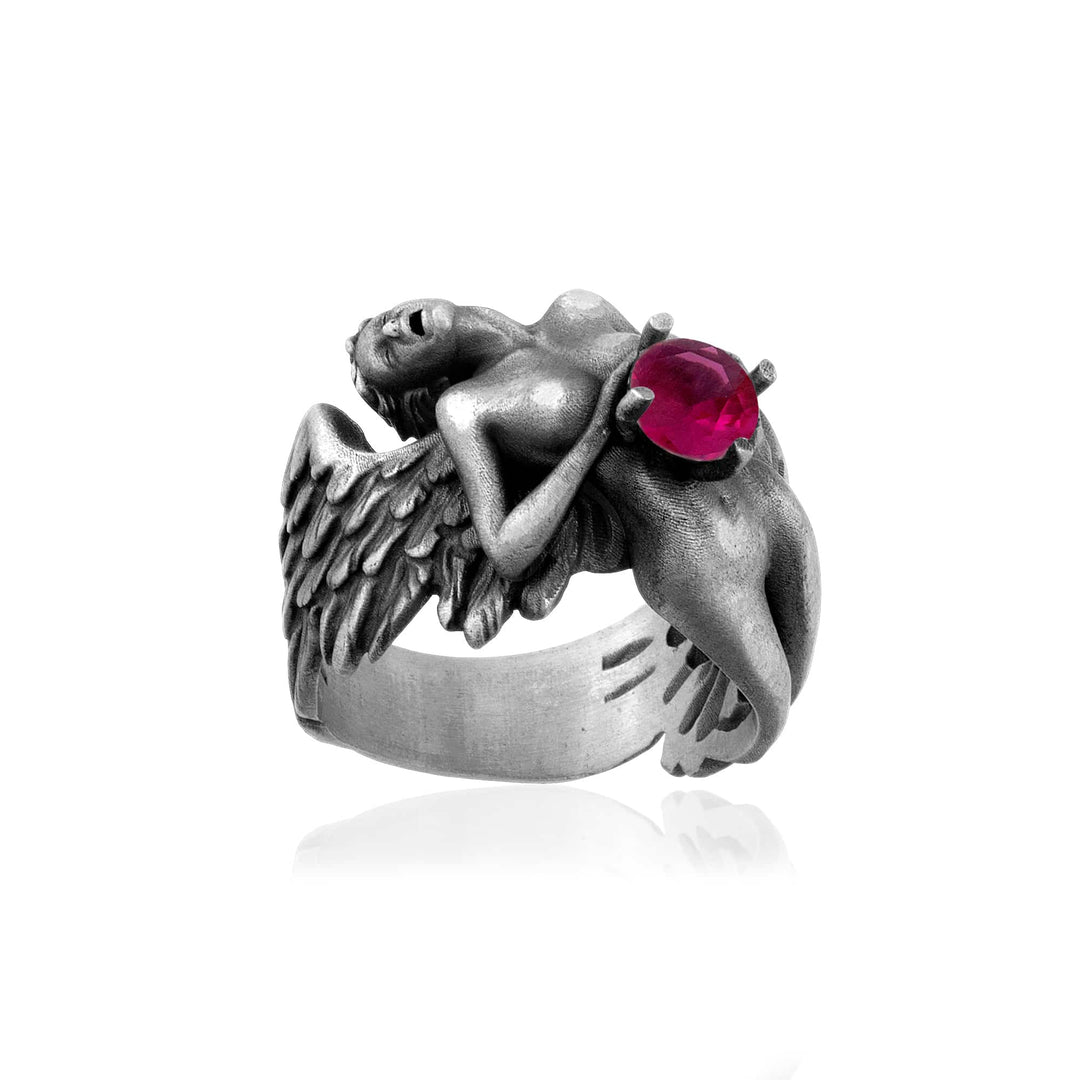Fallen Angel Pink Stone Ring