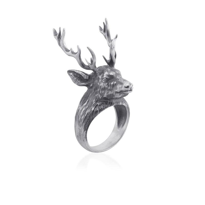 Horned Deer Ring side view