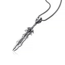 horned skull sword pendant side view