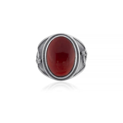 Howling Wolf Carnelian Ring