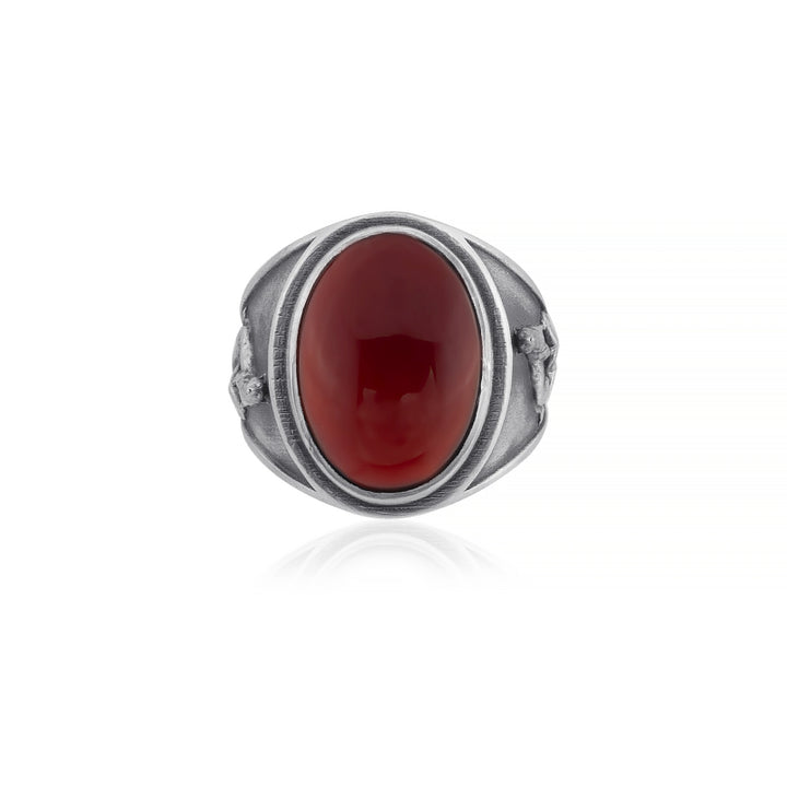 Howling Wolf Carnelian Ring