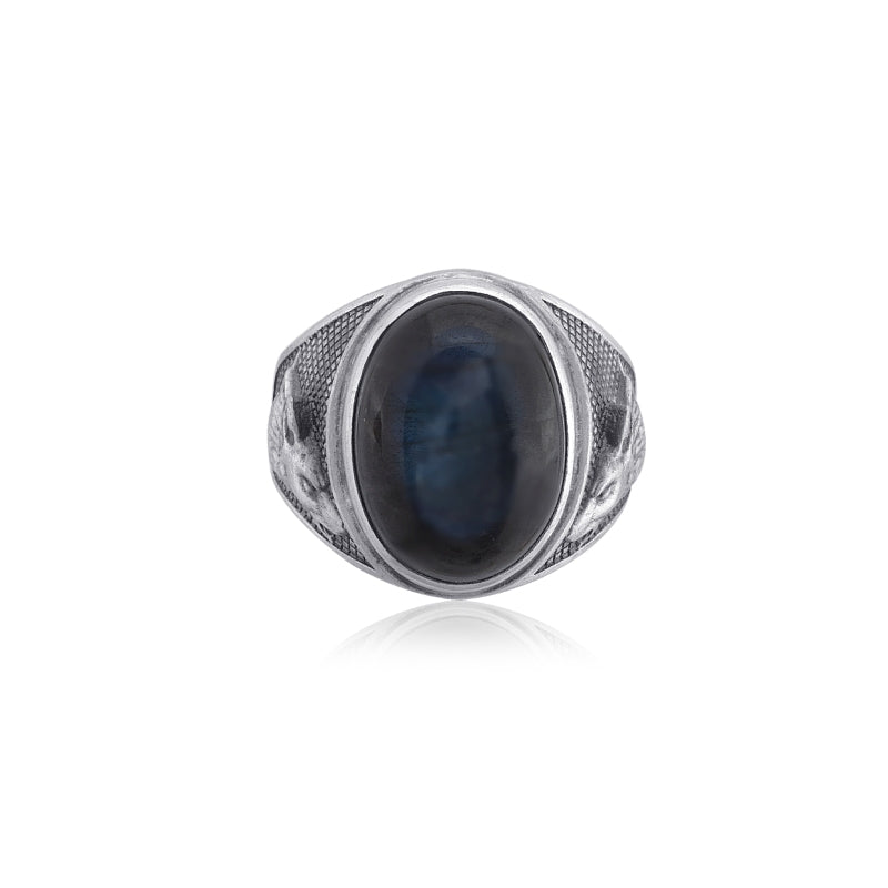 Howling Wolf Labradorite Ring top view