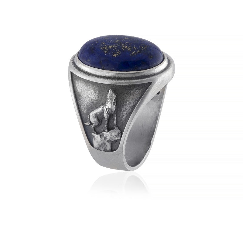 howling wolf lapis ring