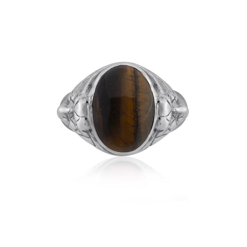 medusa tiger eye ring top view