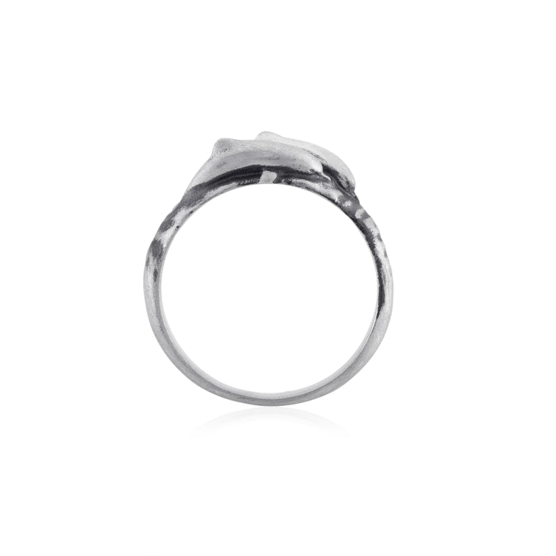 mystic silver ring side view