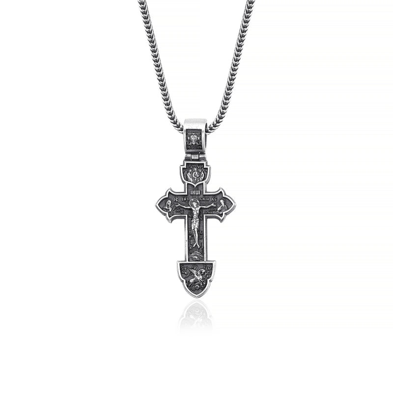 orthodox cross pendant backside