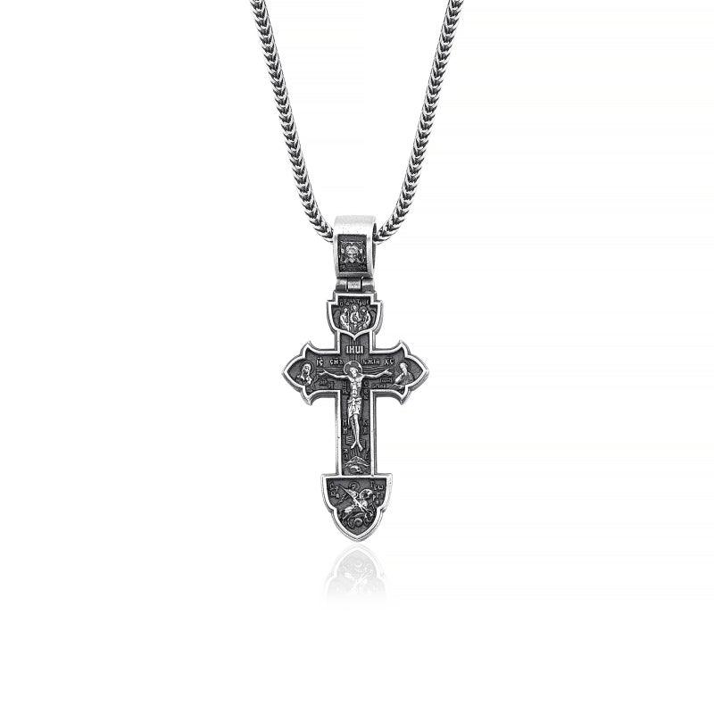 orthodox cross pendant backside