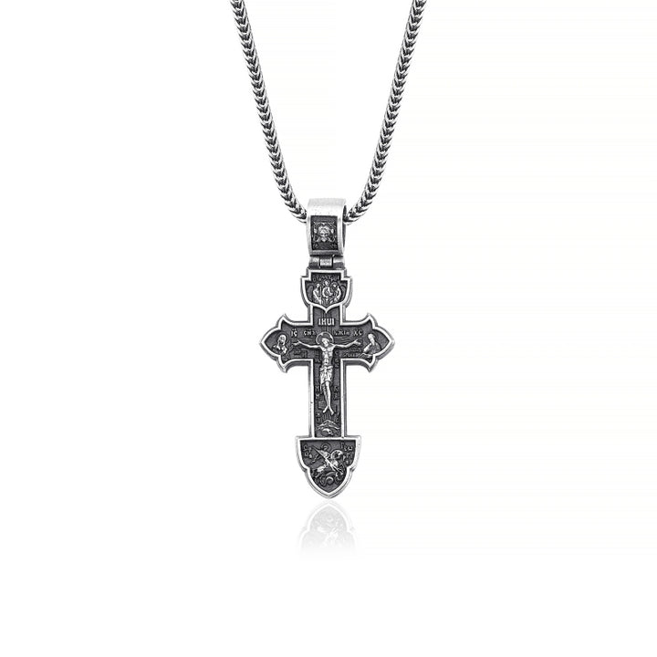 orthodox cross pendant backside