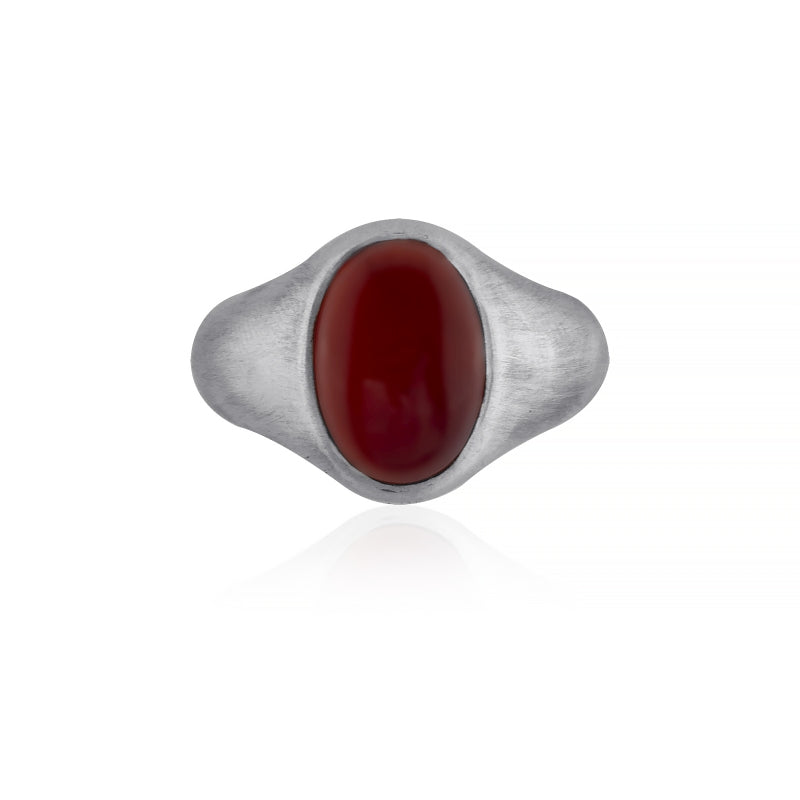 oval carnelian signet ring top view