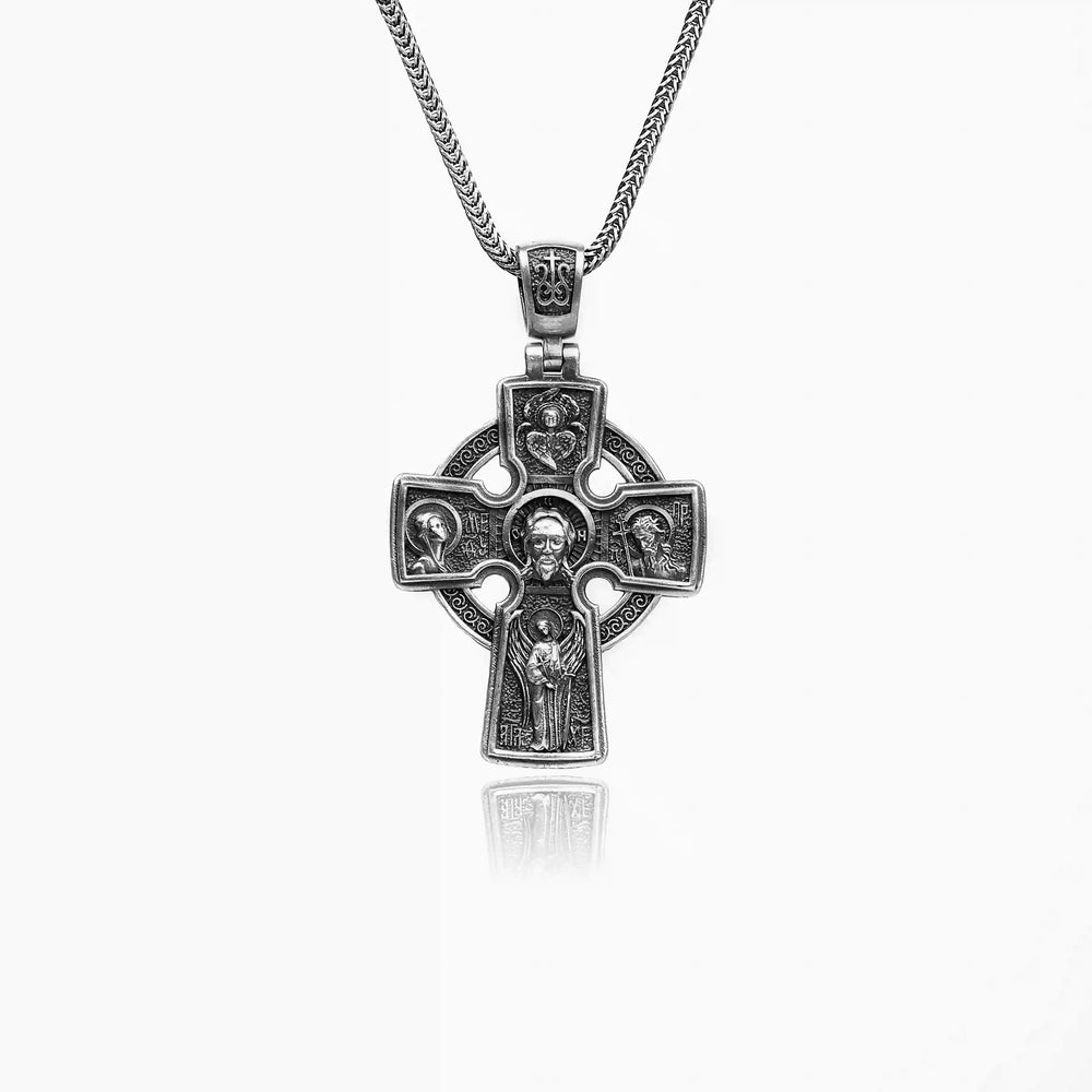 handmade sterling silver Cross Saints Necklace