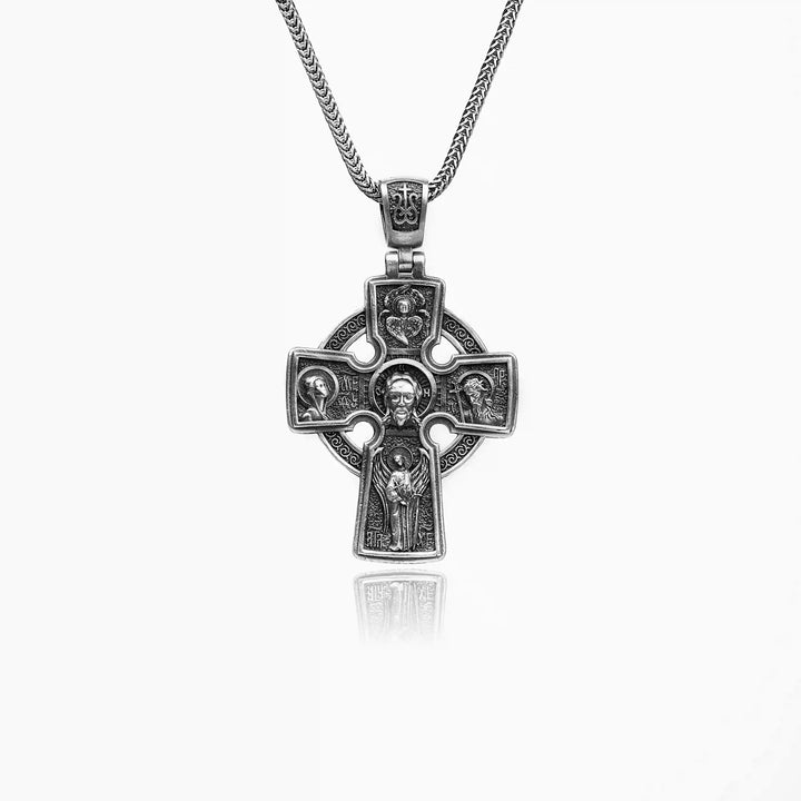 handmade sterling silver Cross Saints Necklace