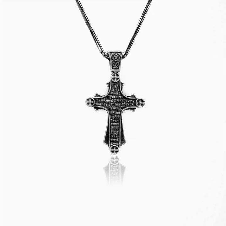 handmade sterling silver Christian Cross Amulet Necklace