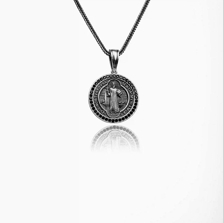 handmade sterling silver Saint Benedict Necklace