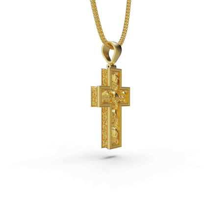 Skulls In Cross Necklace