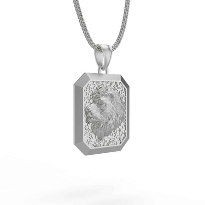 Square Lion Head Necklace