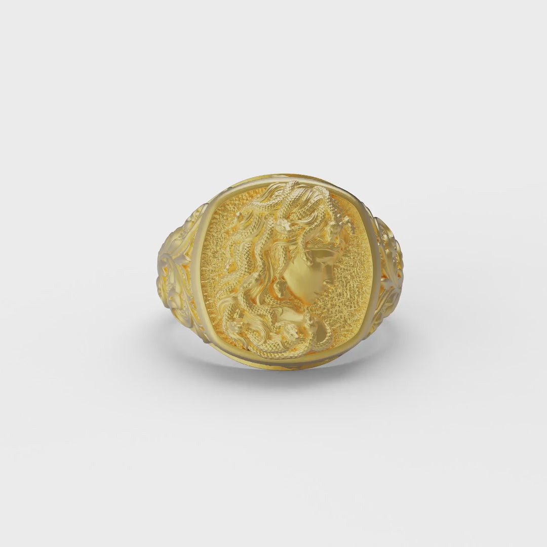 Medusa Signet Ring