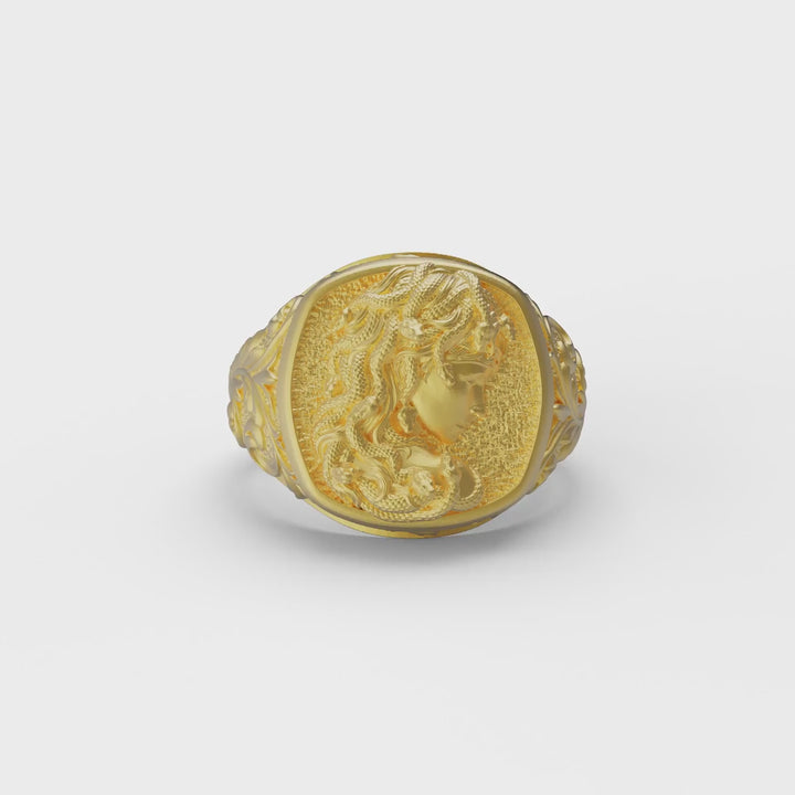 Medusa Signet Ring