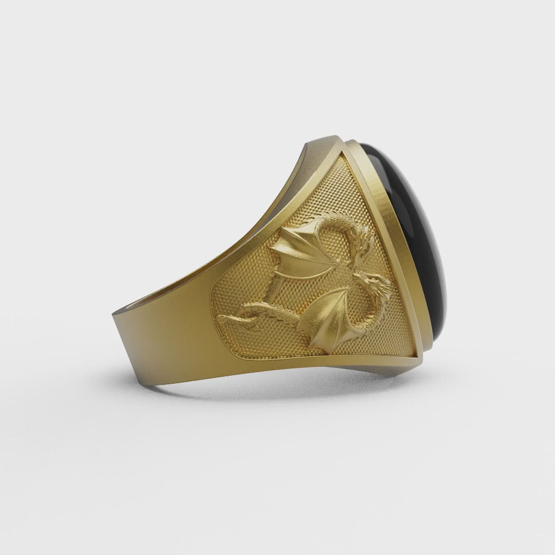 【VASEUL】Byzantine Right Angle Onyx Ring Sterling Silver Ring, Byzantine K, Ancient Bronze Coin