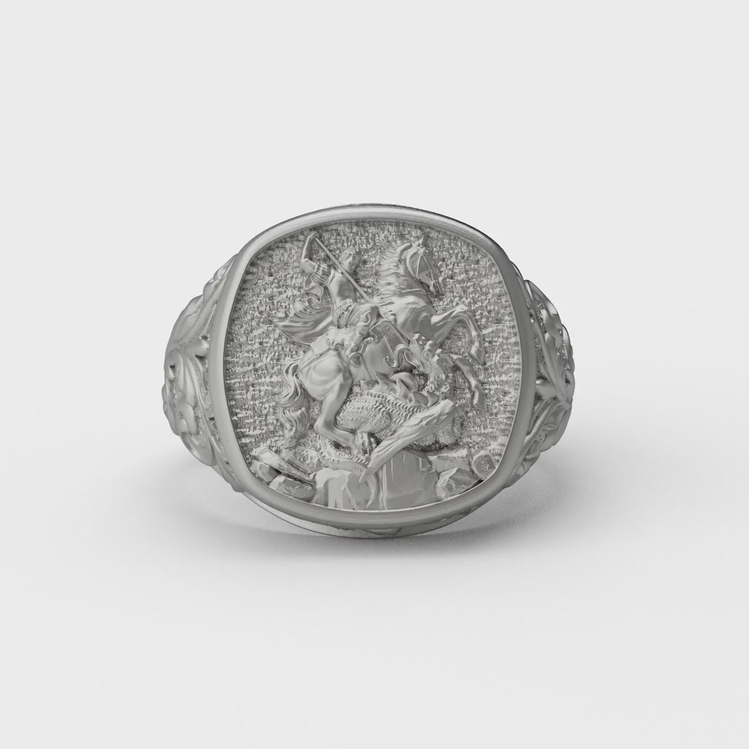 Saint George Dragon Slayer Signet Ring