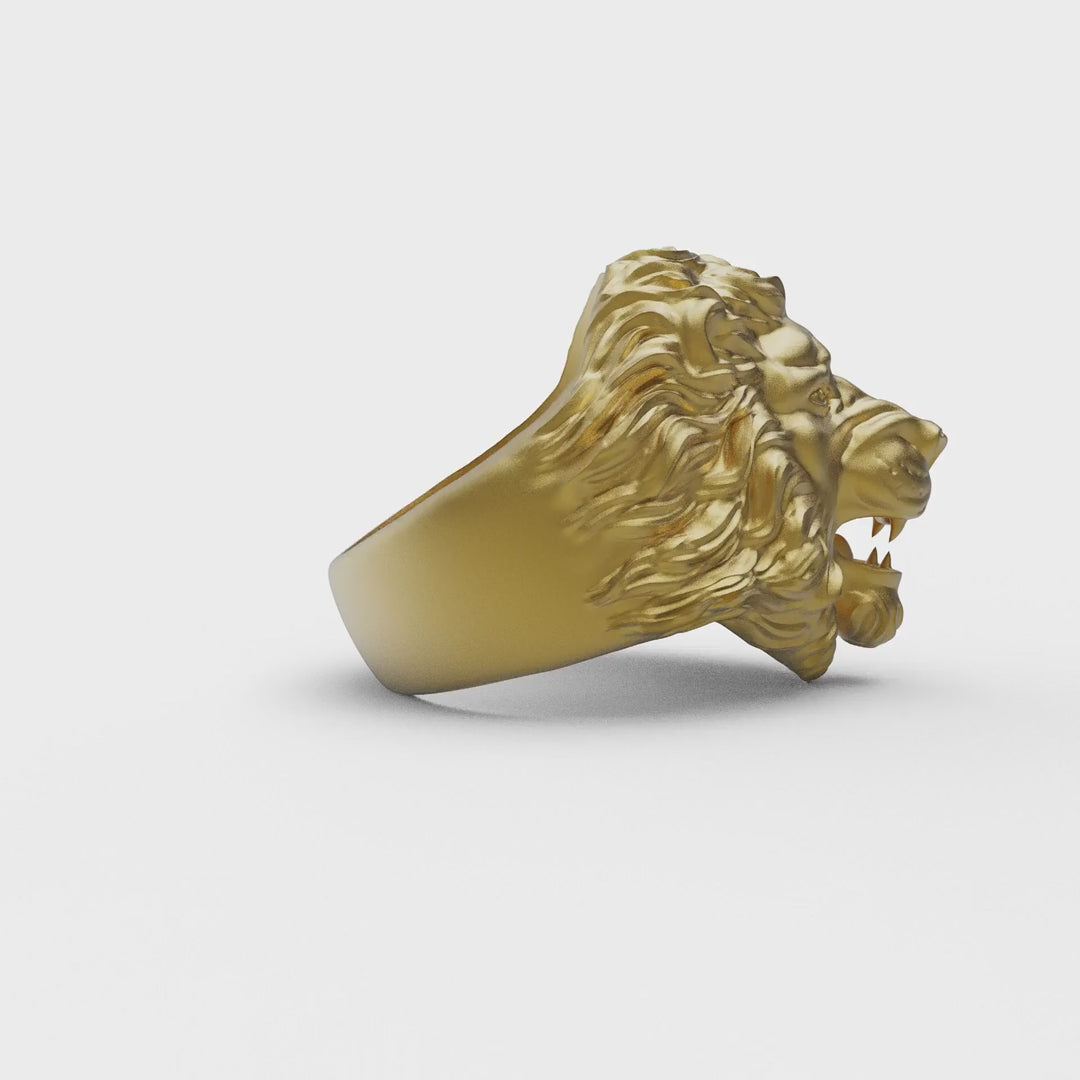 Angry Lion Face Ring