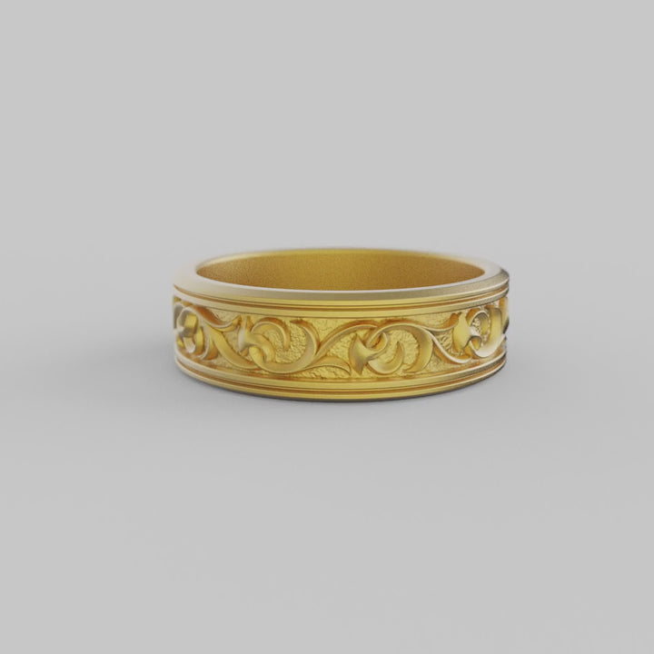 Vintage Floral Band Ring
