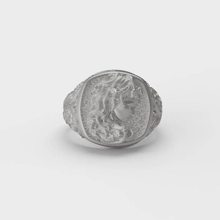 Medusa Signet Ring