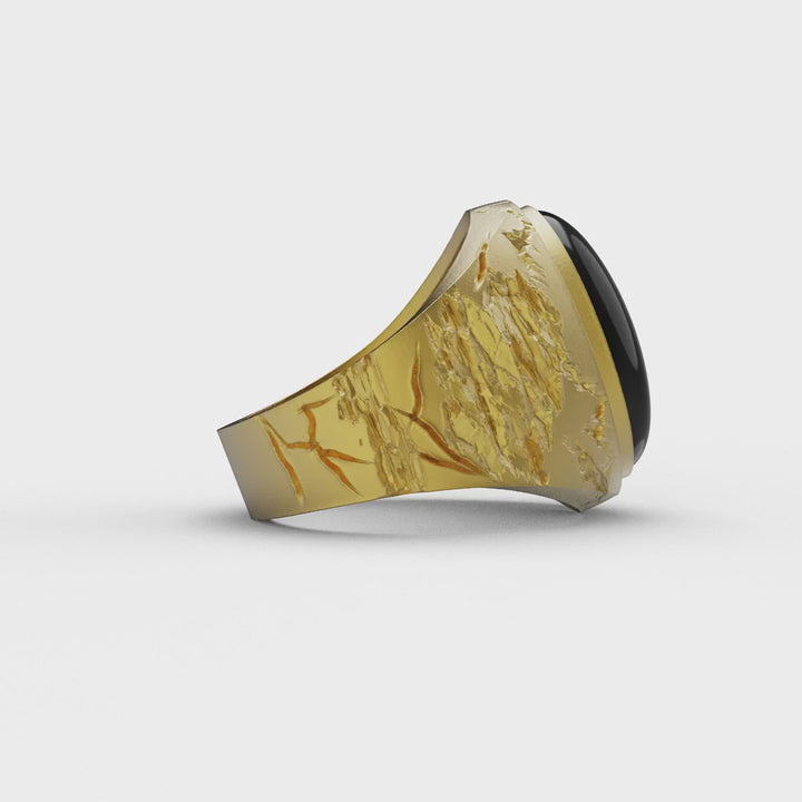 Cracked Onyx Ring